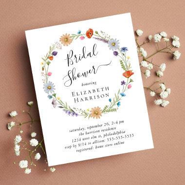 Budget Boho Floral Bridal Shower Invitations
