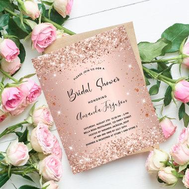 Budget Bridal Shower rose gold Invitations