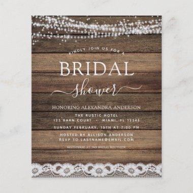 Budget Bridal Shower Rustic Farmhouse Invitations Flyer