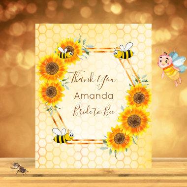 BUDGET Bridal shower sunflowers bee Thank You Invitations