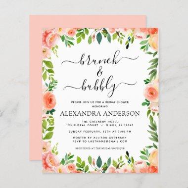 Budget Coral Peach Brunch & Bubbly Bridal Shower