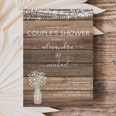 Budget Couple's Shower Rustic Invitations