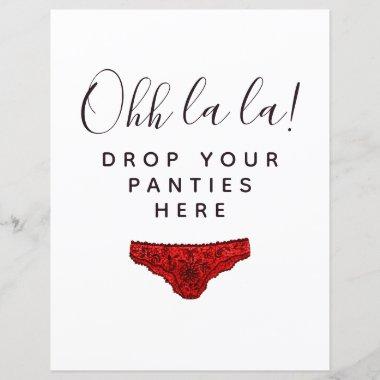 BUDGET Drop Your Panties Here Bridal Shower Sign