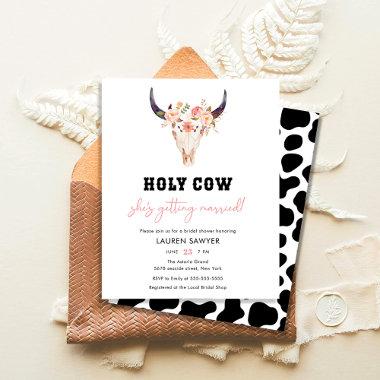 Budget Holy Cow Western Cowgirl Bridal Shower Flyer