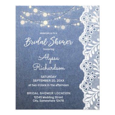 Budget Jean Lace String Lights Bridal Shower Flyer