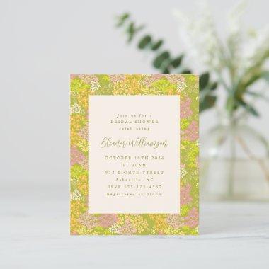 Budget Lime Green Floral Bridal Shower Invitations