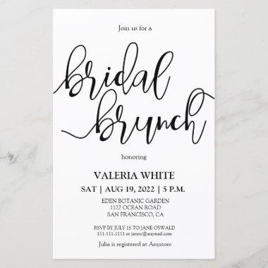Budget Minimalist Elegant Bridal brunch Invitations