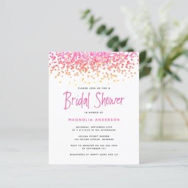 BUDGET Ombre Glitter Bridal Shower Invitations