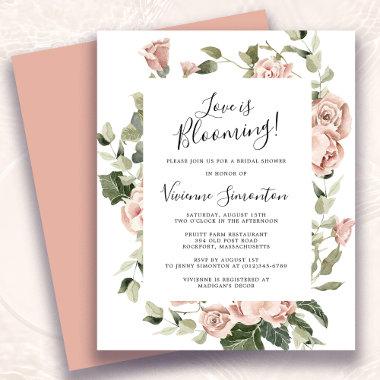 Budget Pink Floral Love is Blooming Bridal Shower