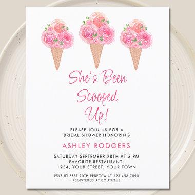 Budget She's Been Scooped Up Bridal Shower Invite