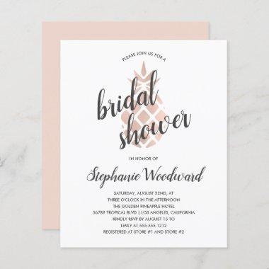 Budget Tropical Pineapple Bridal Shower Invitations