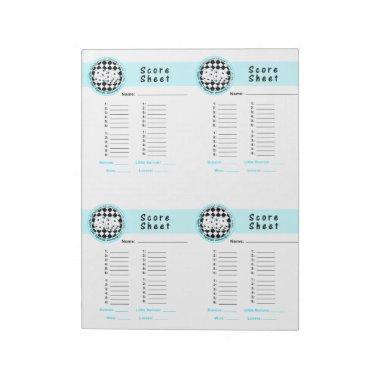 Bunco Chicks Roll with it Score Invitations Blue - 160 Notepad