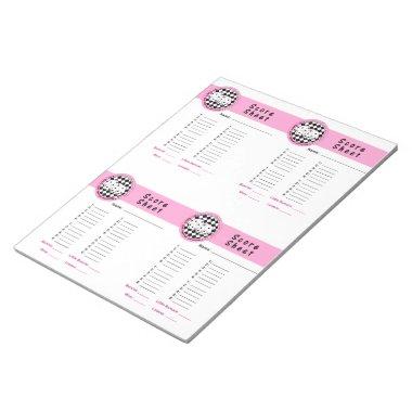 Bunco Chicks Roll with it Score Invitations Pink - 160 Notepad