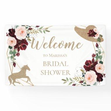 Burgundy Kentucky Derby Bridal Shower Welcome Banner