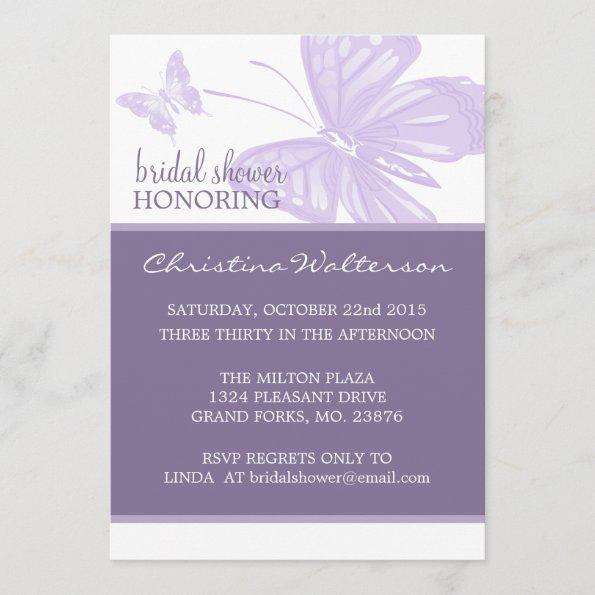Butterfly Purple Bridal Shower Invites