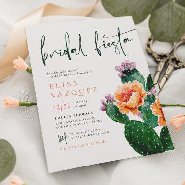 Cactus Flowers Bold Colorful Fiesta Bridal Shower Invitations
