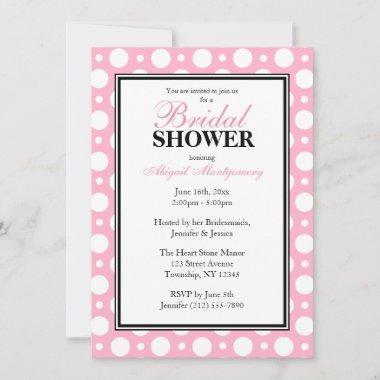 Cafe Pink Assorted Polka Dots Bridal Shower Invitations