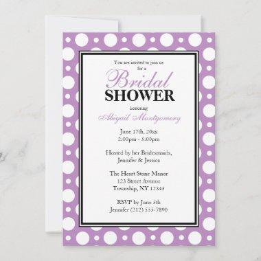 Cafe Purple Assorted Polka Dots Bridal Shower Invitations
