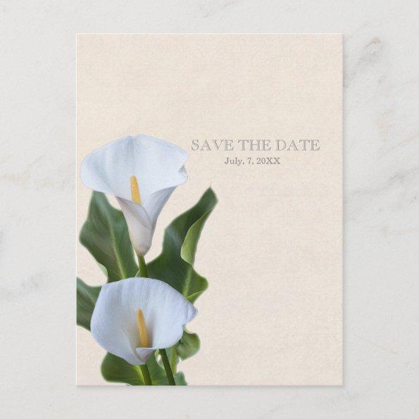 Calla Lily Flowers Floral Elegant SAVE THE DATE Announcement PostInvitations