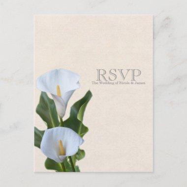 Calla Lily Flowers Floral Elegant Wedding RSVP Invitation PostInvitations