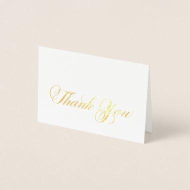 Calligraphy Script Gold Foil Thank You Note Foil Invitations