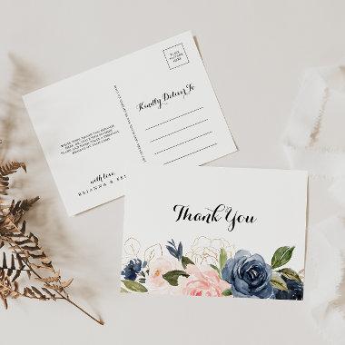 Calligraphy Winter Unique Floral Thank You PostInvitations