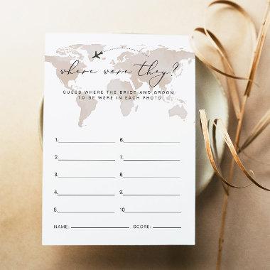 CARMEN Travel Where Were They Bridal Shower Game Invitations