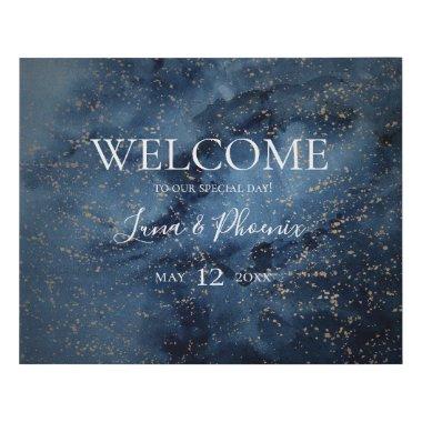 Celestial Sky | Gold Welcome Faux Canvas Sign
