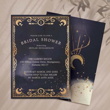 Celestial Tarot Invitations Sun & Moon Navy Bridal Shower