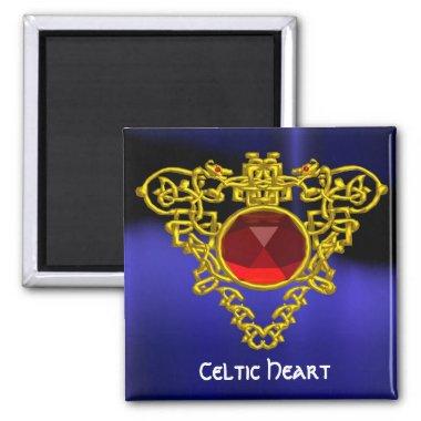 Celtic Heart with Red Ruby Magnet