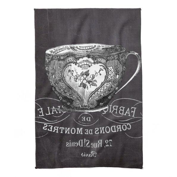 Chalkboard Alice in Wonderland tea party teacup Kitchen Towel
