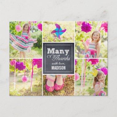 Chalked Collage Birthday Party Thank You Invitations