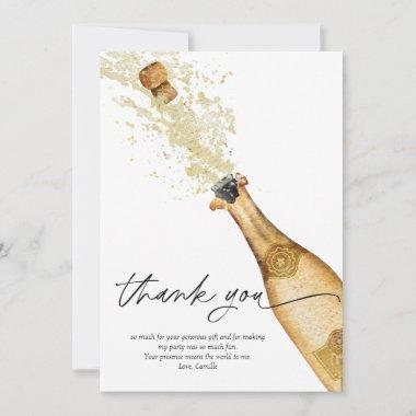 Champagne Bubbly Birthday Thank You Invitations
