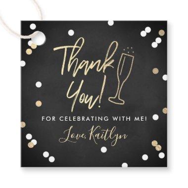 Champagne Confetti Wedding Thank You Favor Tags