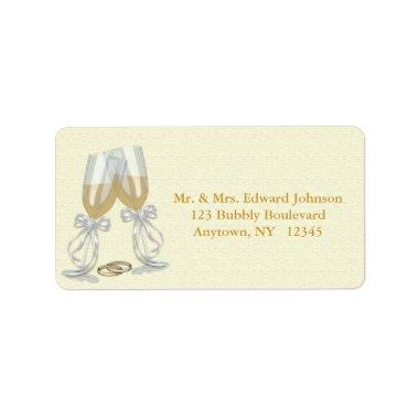 Champagne Wedding Address Label