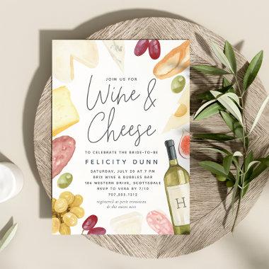 Charcuterie Wine & Cheese Bridal Shower Invitations