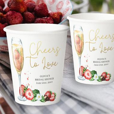Cheers to Love Strawberry and Champagne Paper Cups