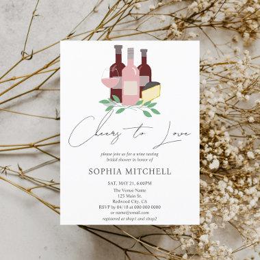 Cheers To Love Wine Bridal Shower Invitation PostInvitations