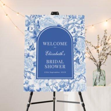 Chic Blue White Chinoiserie Bridal Shower Welcome Foam Board