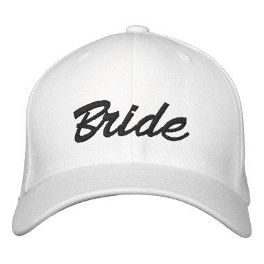 Chic Bride black script white cute Embroidered Baseball Cap