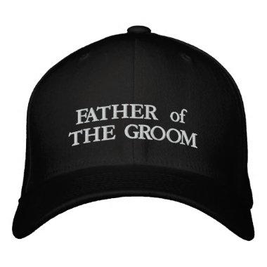 Chic Father of the Groom black and white wedding Embroidered Baseball Cap