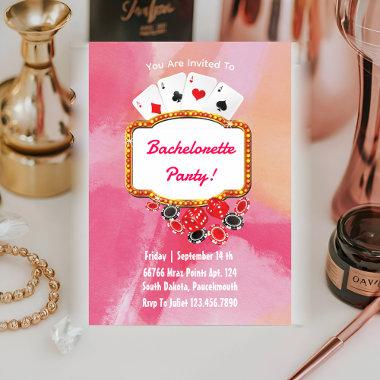 chic Las Vegas pink bachelorette party weekend Invitations