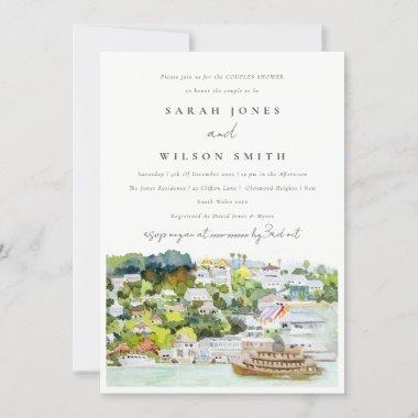 Chic River Cruise Country Landscape Couples Shower Invitations