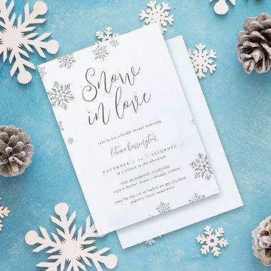 Chic Snowflakes Snow In Love Winter Bridal Shower Invitations