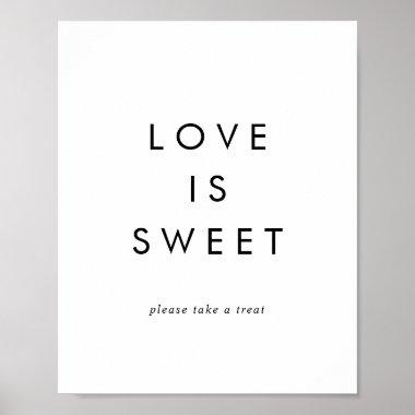 Chic Typography Love Is Sweet Wedding Sign