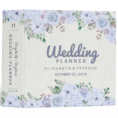 Chic Watercolor Botanical Floral Wedding Planner Binder