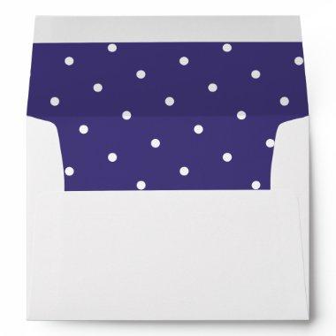Chic White Polka Dot Pattern Purple Violet Lined Envelope