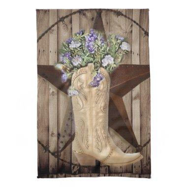 Chic Wildflower Texas Star Western country cowgirl Towel