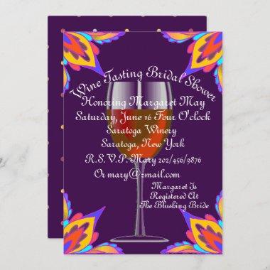 Chic Wine Tasting Bridal Shower Invitations