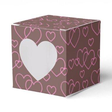Chocolate And Pink Hearts Favor Box